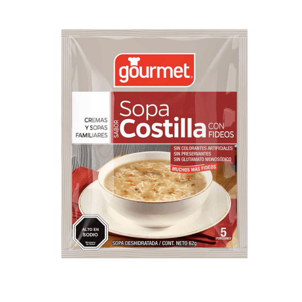 SOPA COSTILLA CON FIDEOS GOURMET 62 GRS           